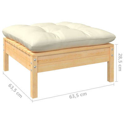 6 Piece Garden Lounge Set with Cream Cushions Solid Pinewood Payday Deals