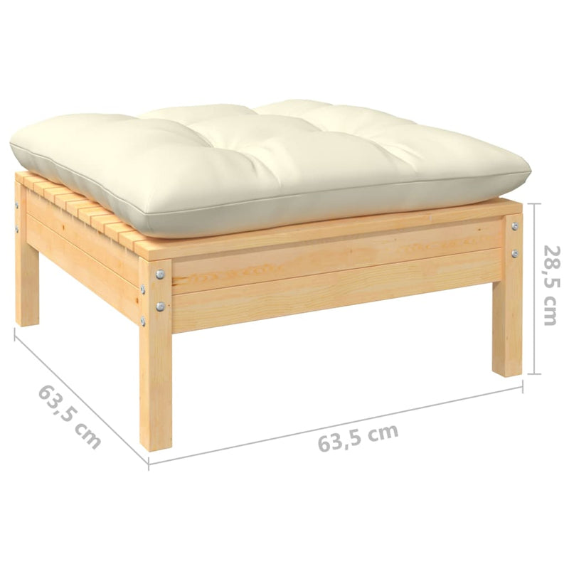 6 Piece Garden Lounge Set with Cream Cushions Solid Pinewood Payday Deals