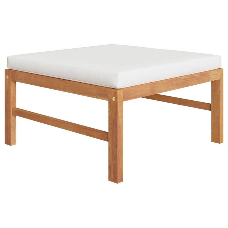 6 Piece Garden Lounge Set with Cream Cushions Solid Teak Wood Payday Deals