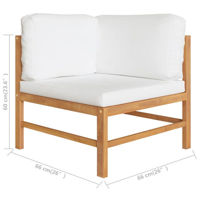 6 Piece Garden Lounge Set with Cream Cushions Solid Teak Wood Payday Deals