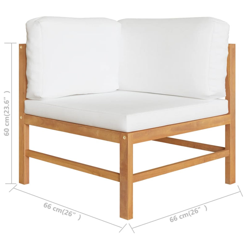 6 Piece Garden Lounge Set with Cream Cushions Solid Teak Wood Payday Deals