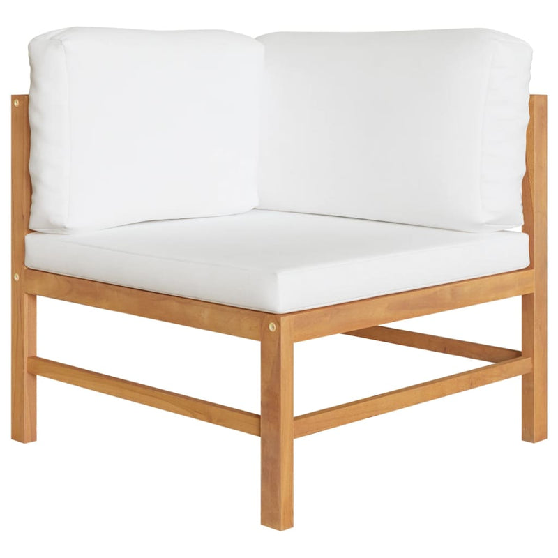 6 Piece Garden Lounge Set with Cream Cushions Solid Teak Wood Payday Deals