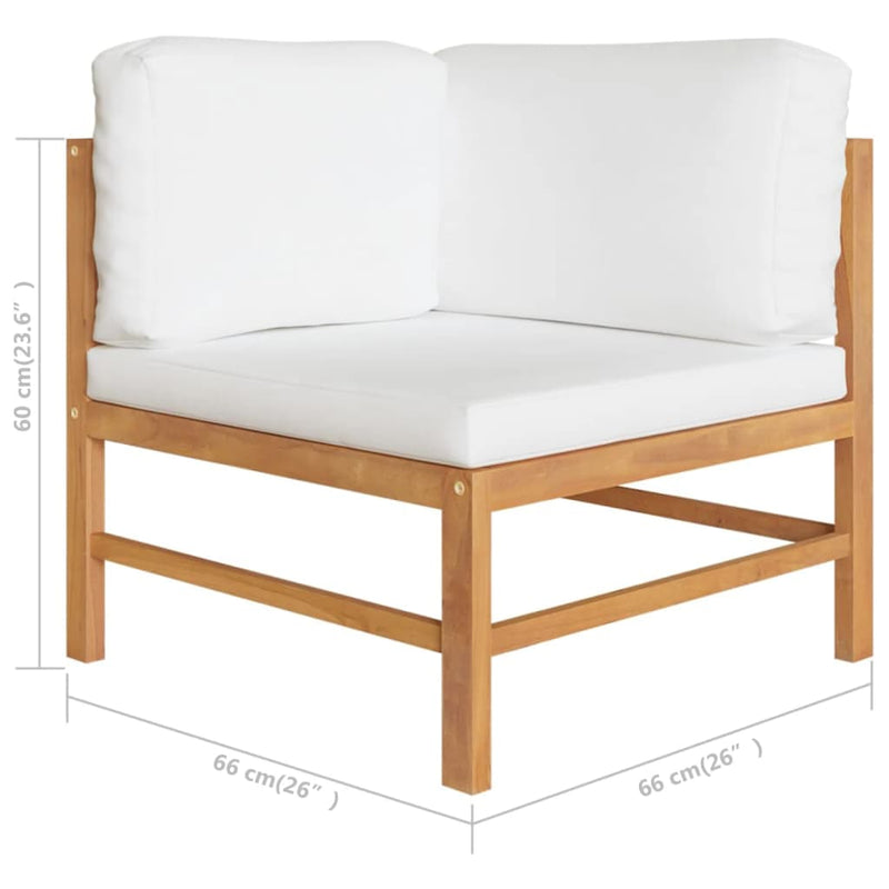 6 Piece Garden Lounge Set with Cream Cushions Solid Teak Wood Payday Deals