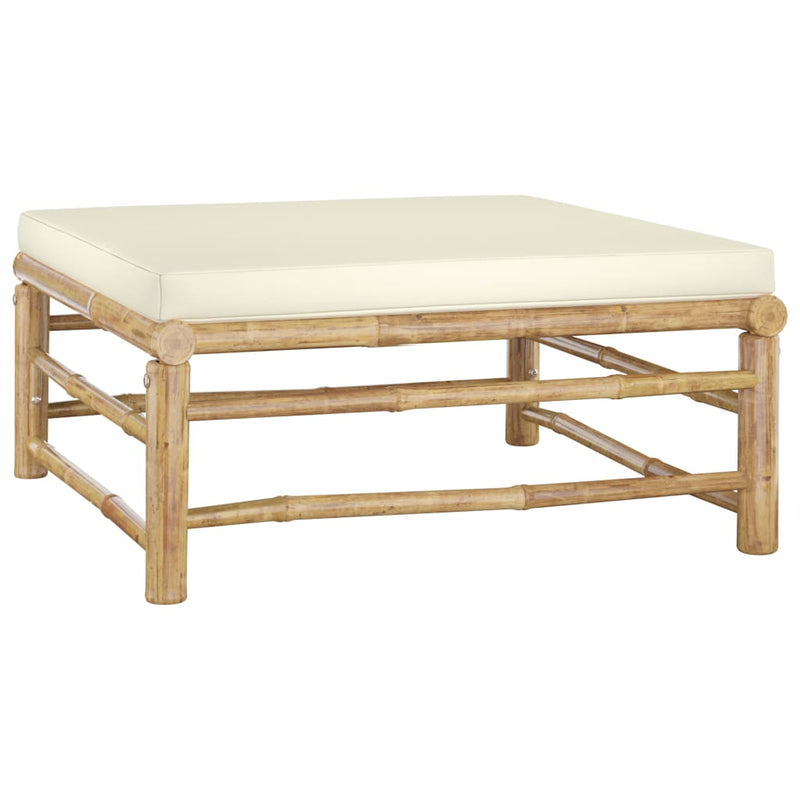 6 Piece Garden Lounge Set with Cream White Cushions Bamboo Payday Deals
