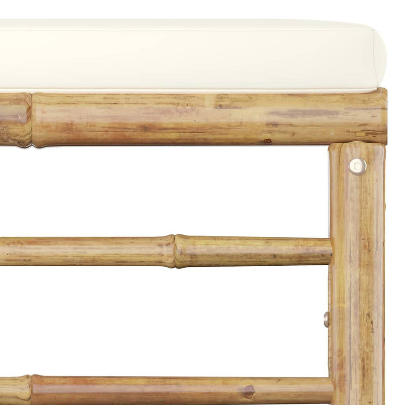 6 Piece Garden Lounge Set with Cream White Cushions Bamboo Payday Deals