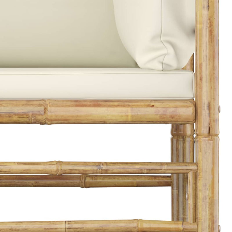 6 Piece Garden Lounge Set with Cream White Cushions Bamboo Payday Deals