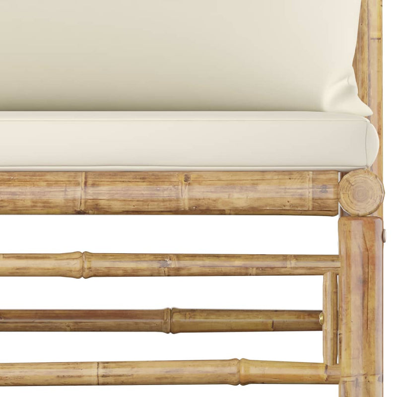 6 Piece Garden Lounge Set with Cream White Cushions Bamboo Payday Deals