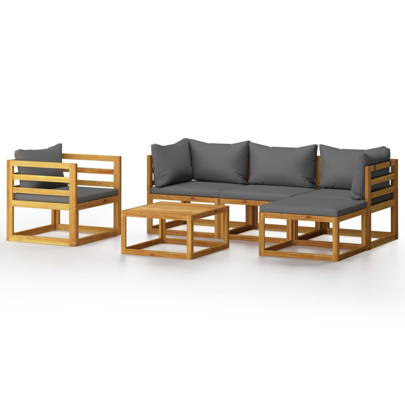 6 Piece Garden Lounge Set with Cushion Solid Acacia Wood Payday Deals