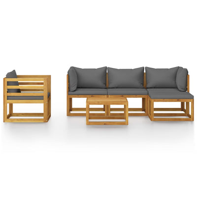 6 Piece Garden Lounge Set with Cushion Solid Acacia Wood Payday Deals