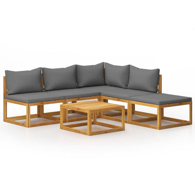 6 Piece Garden Lounge Set with Cushion Solid Acacia Wood Payday Deals