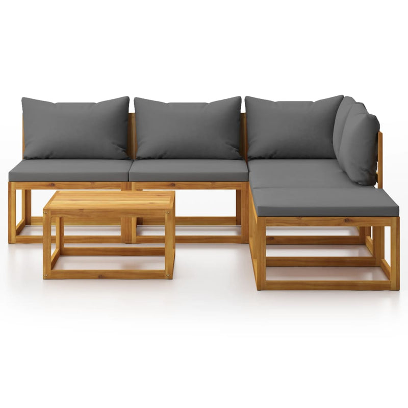 6 Piece Garden Lounge Set with Cushion Solid Acacia Wood Payday Deals