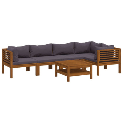 6 Piece Garden Lounge Set with Cushion Solid Acacia Wood Payday Deals