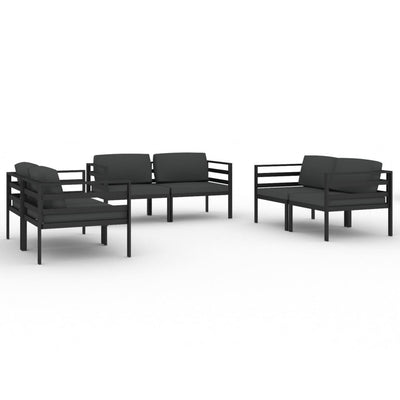 6 Piece Garden Lounge Set with Cushions Aluminium Anthracite Payday Deals