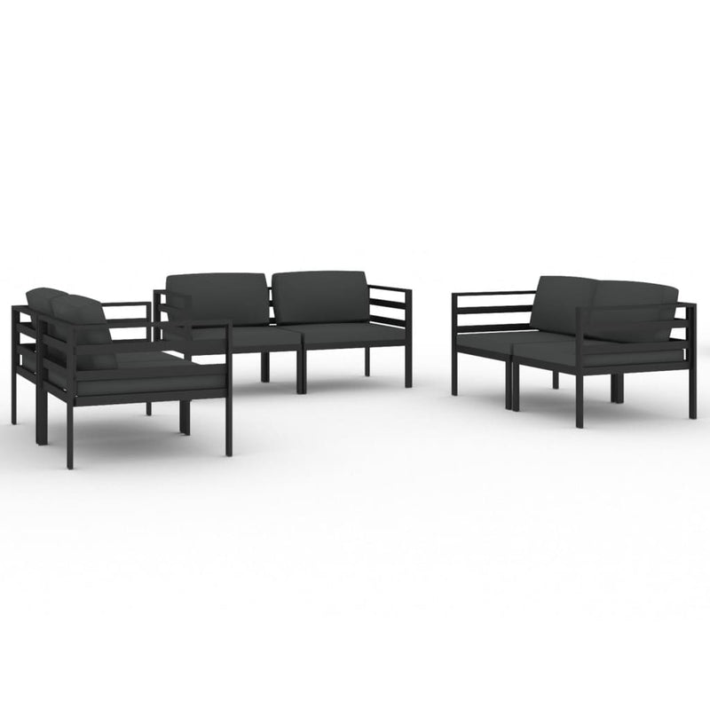 6 Piece Garden Lounge Set with Cushions Aluminium Anthracite Payday Deals