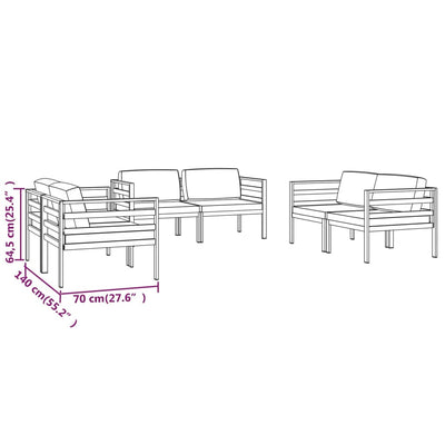 6 Piece Garden Lounge Set with Cushions Aluminium Anthracite Payday Deals