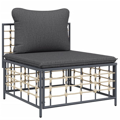 6 Piece Garden Lounge Set with Cushions Anthracite Poly Rattan Payday Deals