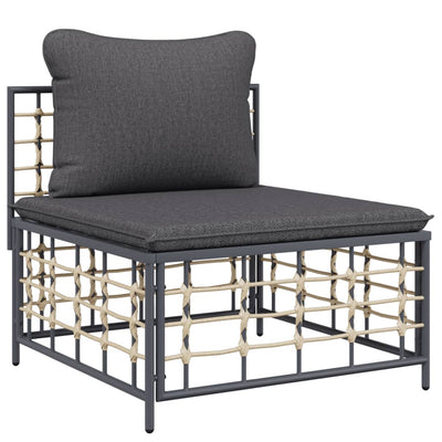 6 Piece Garden Lounge Set with Cushions Anthracite Poly Rattan Payday Deals