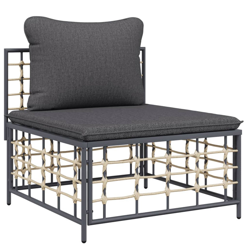 6 Piece Garden Lounge Set with Cushions Anthracite Poly Rattan Payday Deals