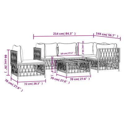6 Piece Garden Lounge Set with Cushions Anthracite Steel Payday Deals
