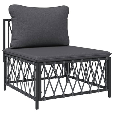 6 Piece Garden Lounge Set with Cushions Anthracite Steel Payday Deals