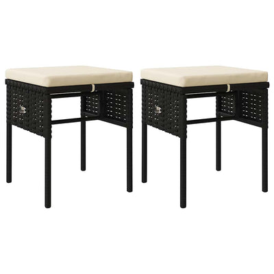 6 Piece Garden Lounge Set with Cushions Black Poly Rattan Payday Deals