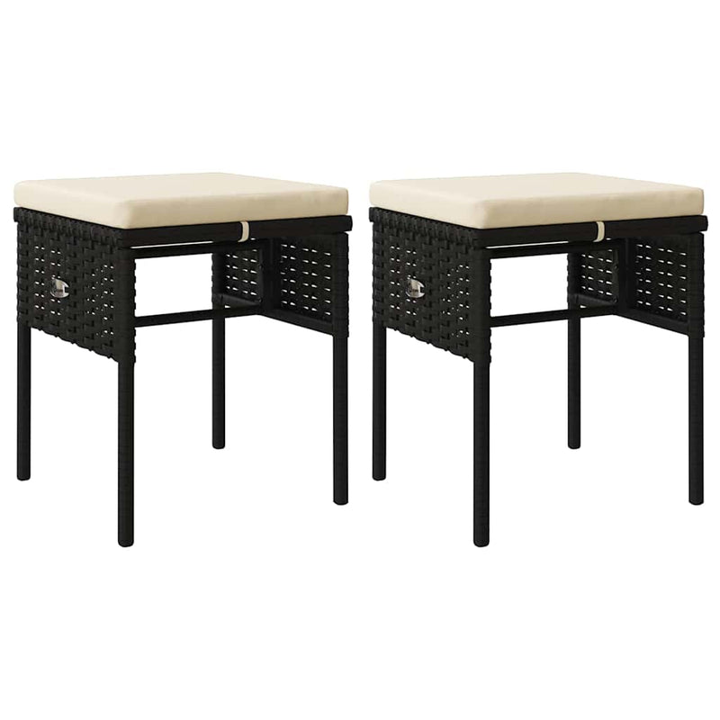 6 Piece Garden Lounge Set with Cushions Black Poly Rattan Payday Deals