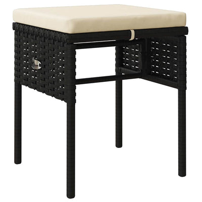 6 Piece Garden Lounge Set with Cushions Black Poly Rattan Payday Deals