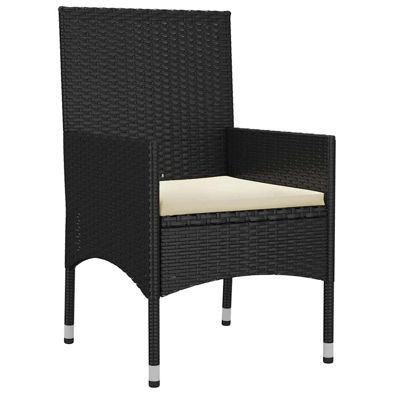 6 Piece Garden Lounge Set with Cushions Black Poly Rattan Payday Deals