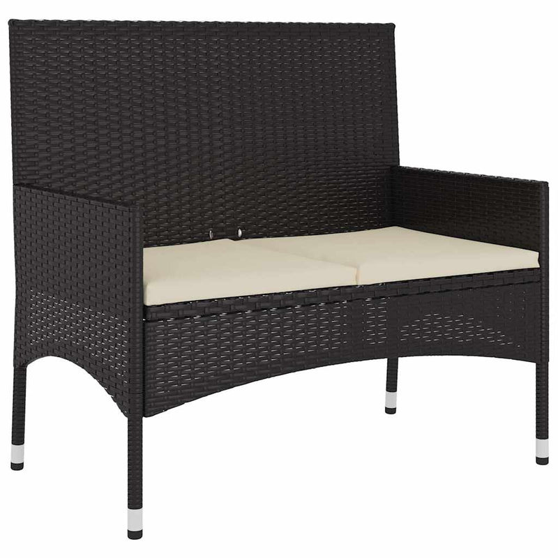 6 Piece Garden Lounge Set with Cushions Black Poly Rattan Payday Deals