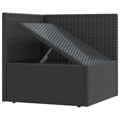 6 Piece Garden Lounge Set with Cushions Black Poly Rattan Payday Deals