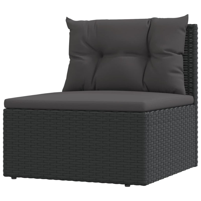6 Piece Garden Lounge Set with Cushions Black Poly Rattan Payday Deals