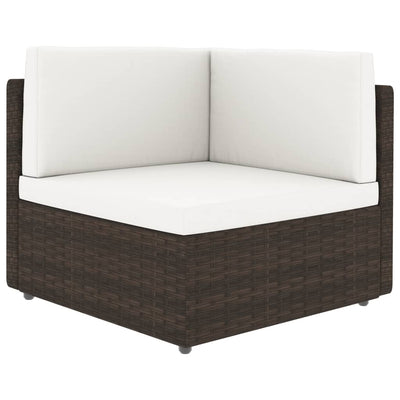 6 Piece Garden Lounge Set with Cushions Brown Poly Rattan Payday Deals