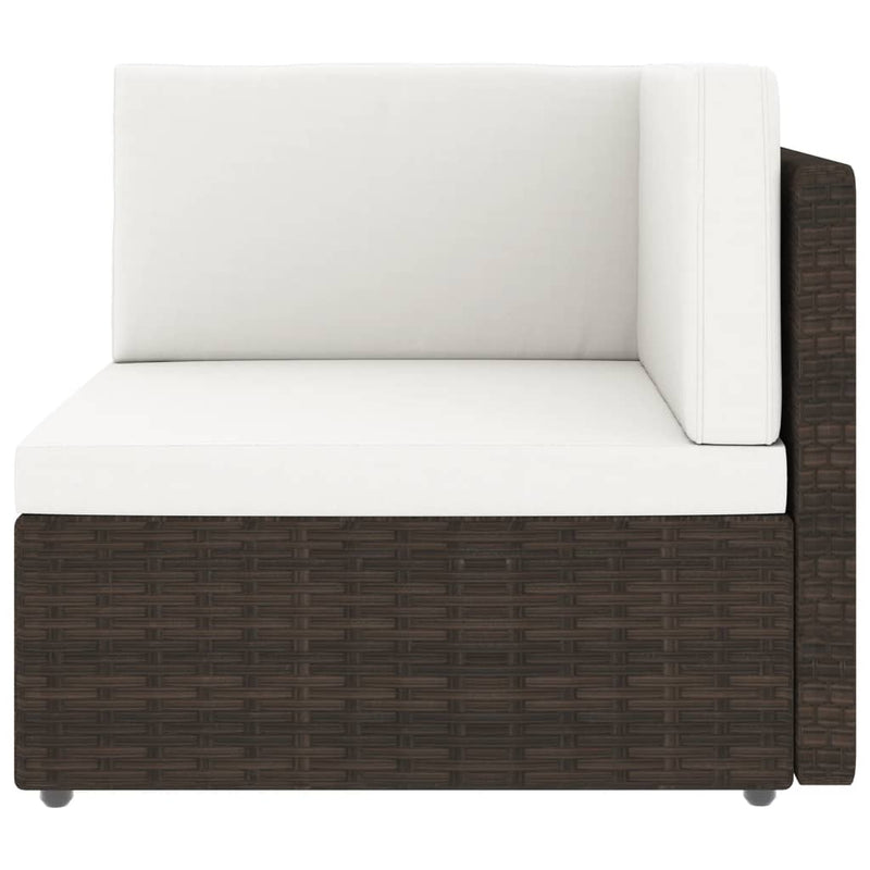 6 Piece Garden Lounge Set with Cushions Brown Poly Rattan Payday Deals