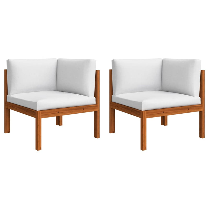 6 Piece Garden Lounge Set with Cushions Cream Solid Acacia Wood Payday Deals