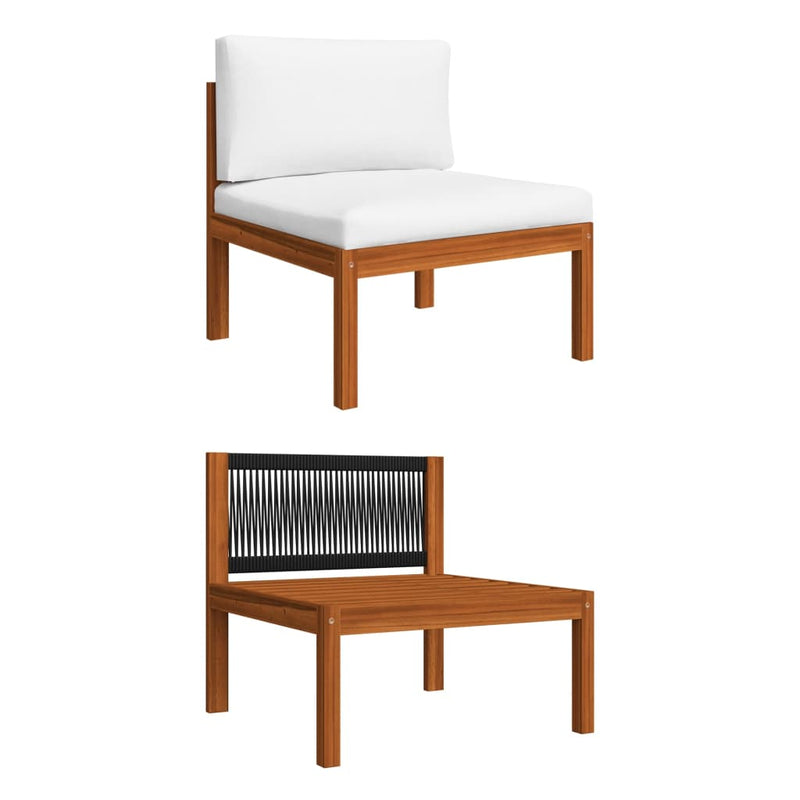 6 Piece Garden Lounge Set with Cushions Cream Solid Acacia Wood Payday Deals