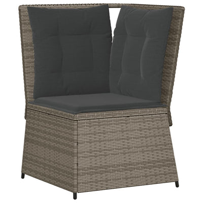 6 Piece Garden Lounge Set with Cushions Grey Poly Rattan Payday Deals