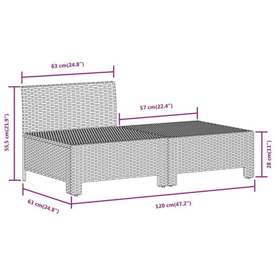 6 Piece Garden Lounge Set with Cushions Grey Poly Rattan Payday Deals