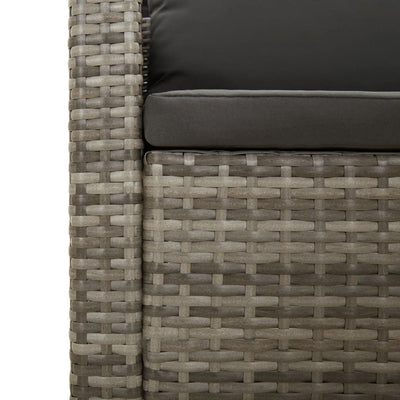 6 Piece Garden Lounge Set with Cushions Grey Poly Rattan Payday Deals