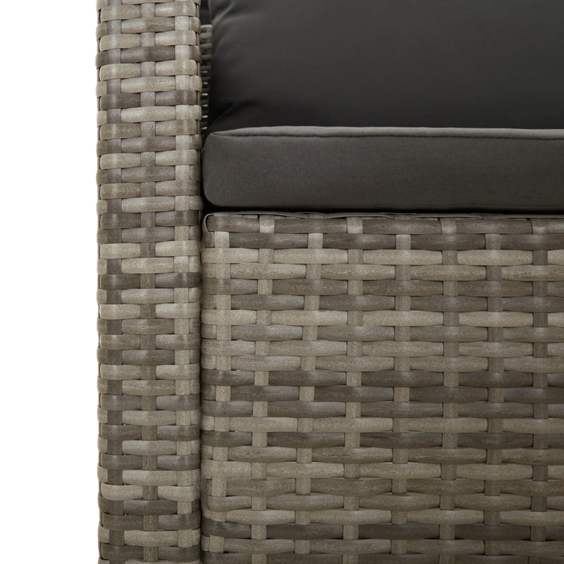 6 Piece Garden Lounge Set with Cushions Grey Poly Rattan Payday Deals