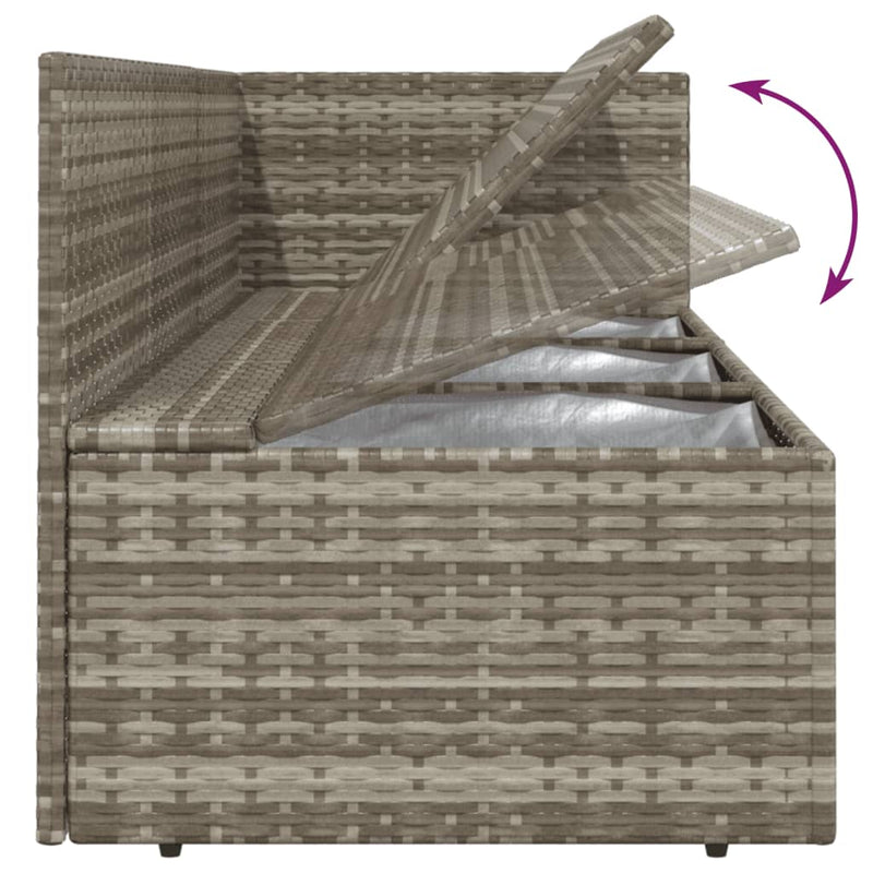 6 Piece Garden Lounge Set with Cushions Grey Poly Rattan Payday Deals