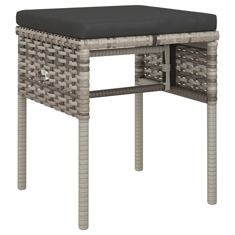 6 Piece Garden Lounge Set with Cushions Grey Poly Rattan Payday Deals
