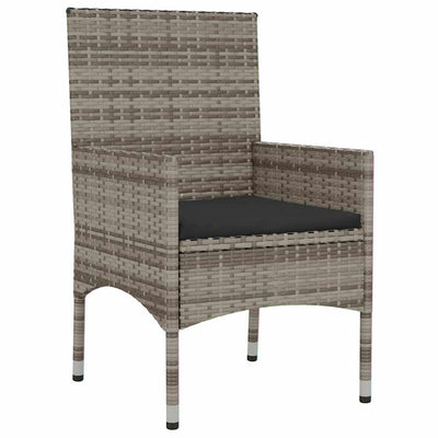 6 Piece Garden Lounge Set with Cushions Grey Poly Rattan Payday Deals