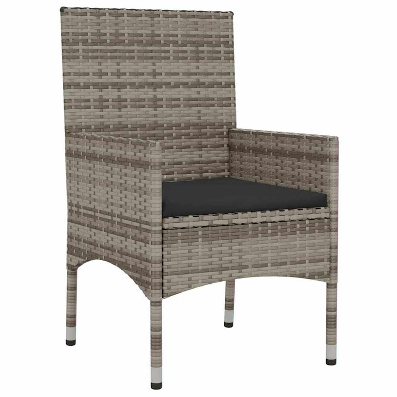 6 Piece Garden Lounge Set with Cushions Grey Poly Rattan Payday Deals