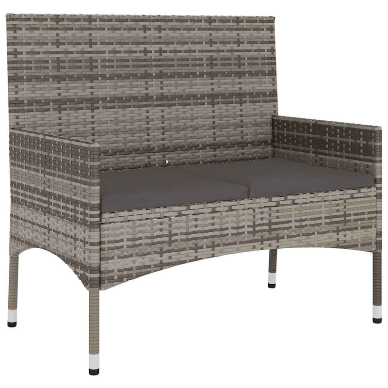 6 Piece Garden Lounge Set with Cushions Grey Poly Rattan Payday Deals