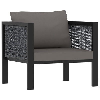 6 Piece Garden Lounge Set with Cushions Poly Rattan Anthracite Payday Deals