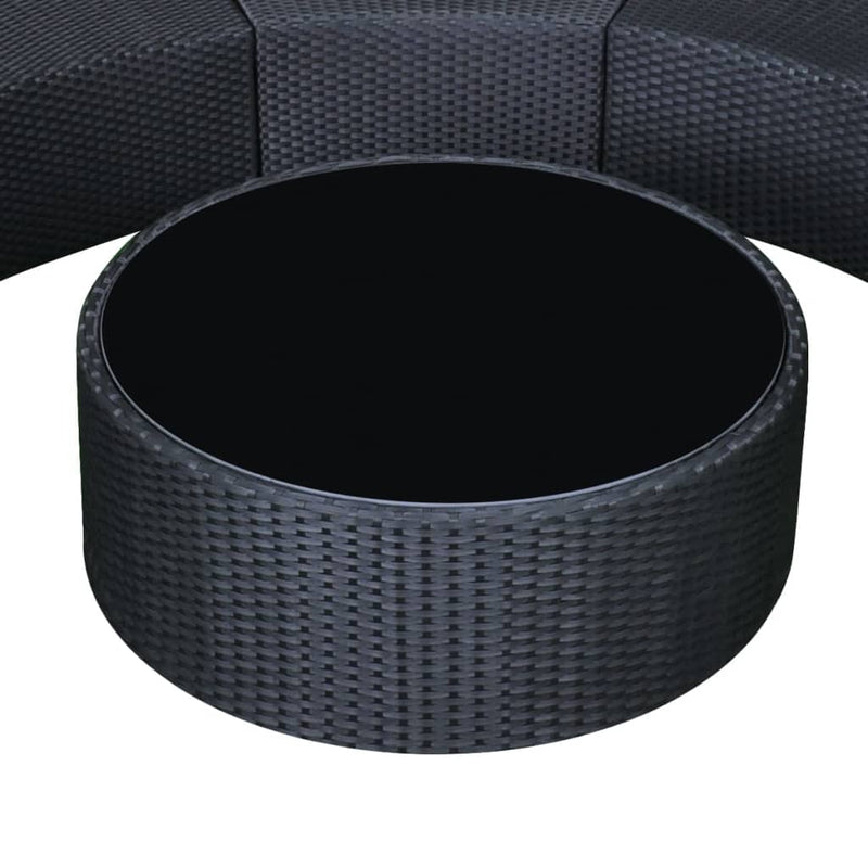 6 Piece Garden Lounge Set with Cushions Poly Rattan Black Payday Deals