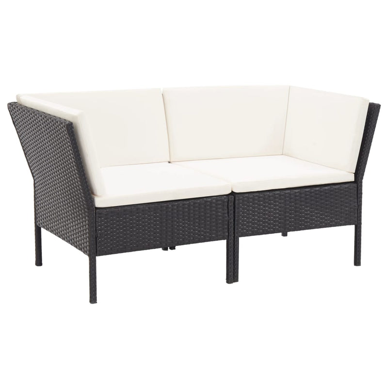6 Piece Garden Lounge Set with Cushions Poly Rattan Black Payday Deals