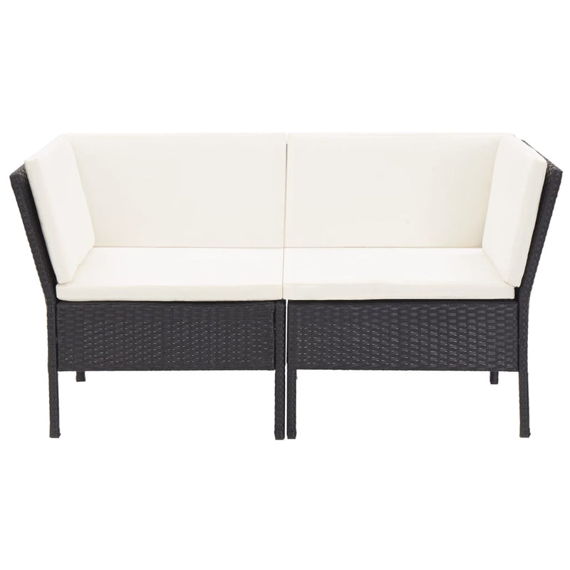 6 Piece Garden Lounge Set with Cushions Poly Rattan Black Payday Deals