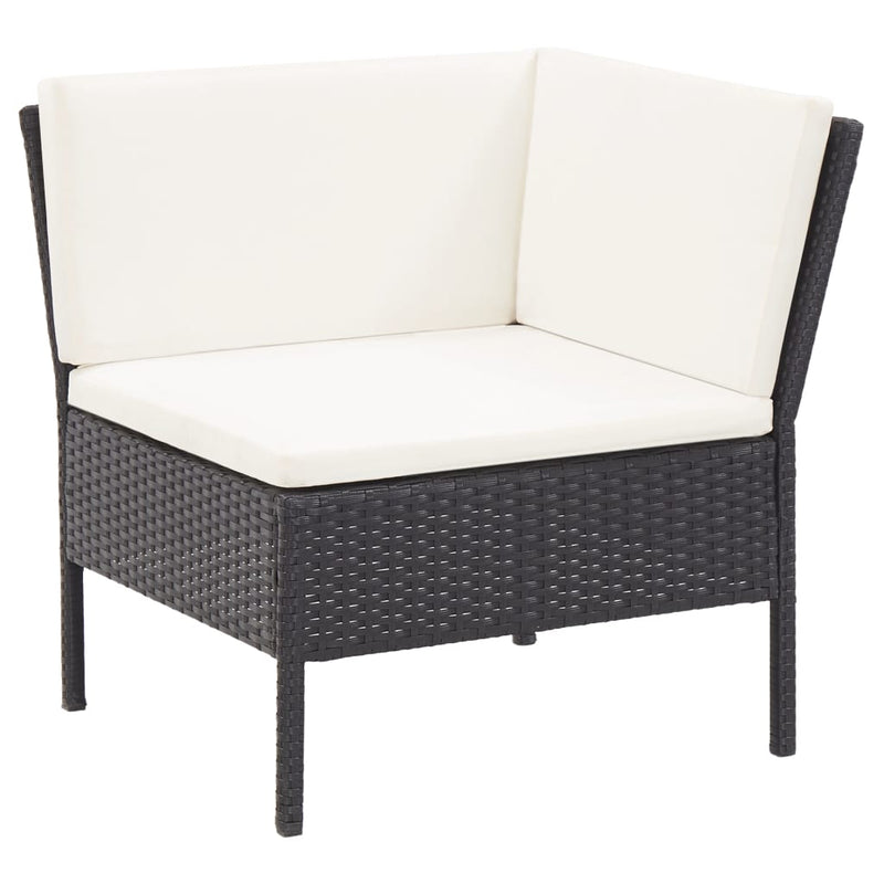6 Piece Garden Lounge Set with Cushions Poly Rattan Black Payday Deals