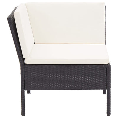 6 Piece Garden Lounge Set with Cushions Poly Rattan Black Payday Deals